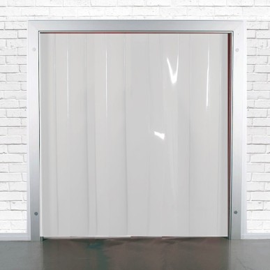 rideau laniere pvc blanc opaque