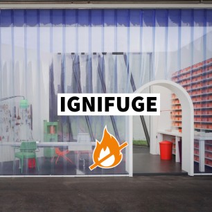 ROULEAU DE LANIERES PVC IGNIFUGE TRANSPARENT