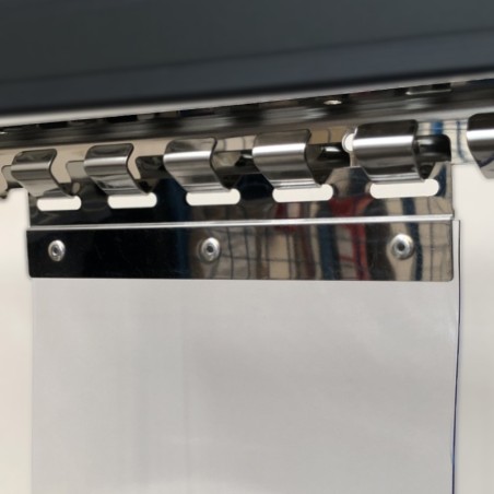 SYSTEME DE FIXATION INOX POUR RIDEAU A LANIERES PVC