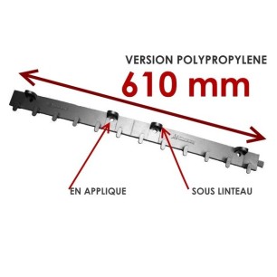 SYSTEME D'ACCROCHE EN POLYPROPYLENE POUR RIDEAU A LANIERES PVC