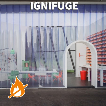 rideau laniere pvc ignifuge certifié